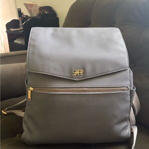 Freshly Picked Gray Backpack with Gold Accents